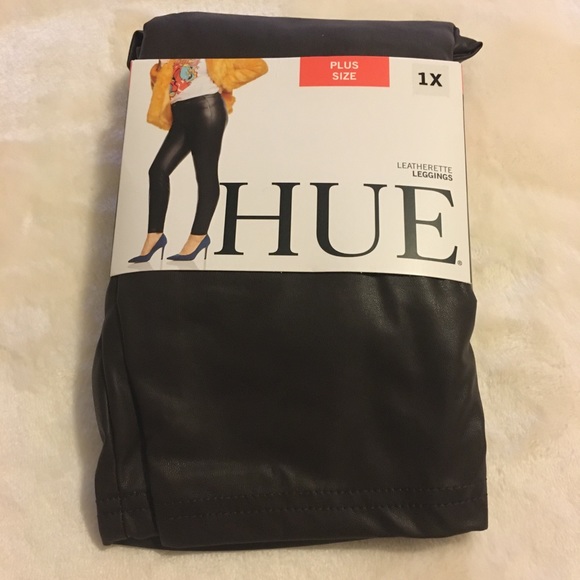 HUE PLUS Leatherette Legging brown 1X 16W 18W NWT - Picture 2 of 10